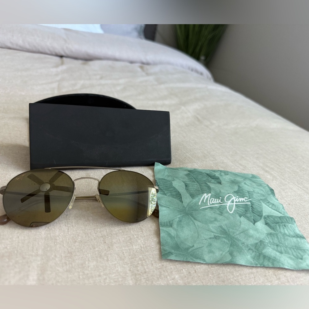 Maui Jim Gold Aviator Sunglasses